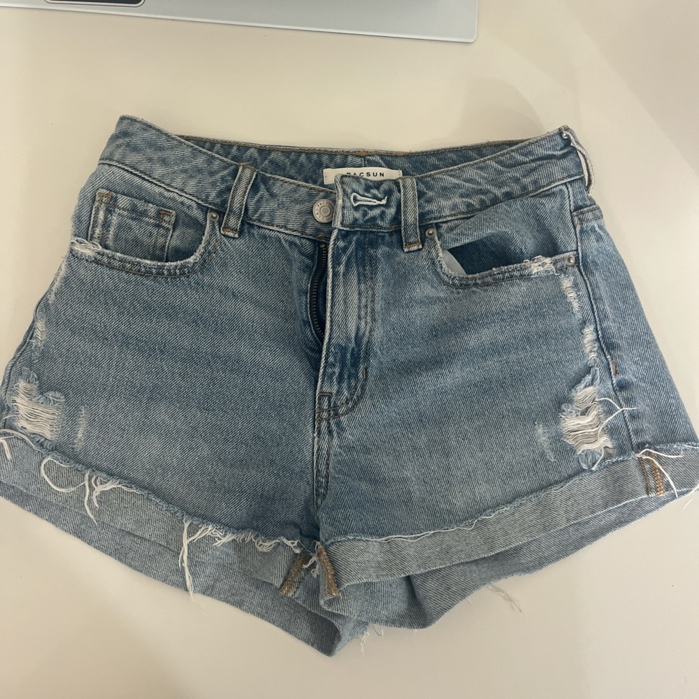 PacSun Light Blue Distressed Denim Shorts